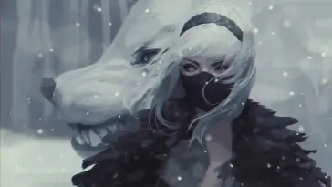 White Wolf Girl live wallpaper download