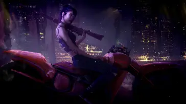 Biker Girl From Cyberpunk 2077 live wallpaper download