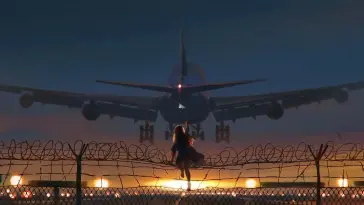 Girl Catching the Plane live wallpaper download
