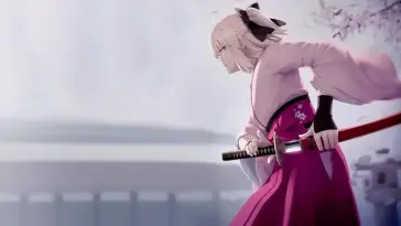 Unleashing Okita Souji's Swift Strikes live wallpaper download