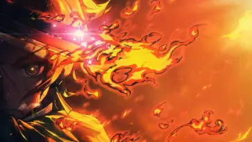 Tanjiro Wielding Flame Sword live wallpaper download