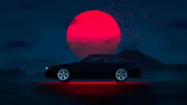 Nissan R32 Under the Red Moon live wallpaper download