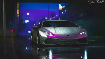 Lamborghini Aventador on the Night Streets live wallpaper download