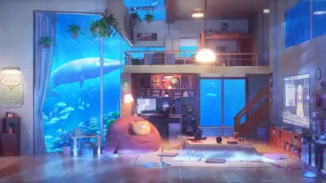 Underwater Anime Room live wallpaper download