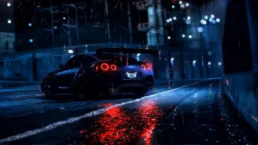 Nissan GT-R's Thrills in the Rain animated wallpaper download