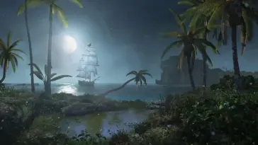 Moonlit Sailing to the Tropic Island live wallpaper download