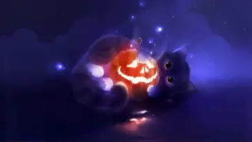 Cat With Pumpkin live wallpaper download