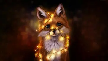 Fox With Fairy Lights live wallpaper download
