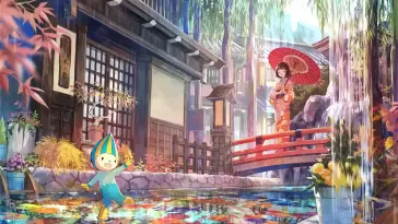 Raining Village in Japan live wallpaper download