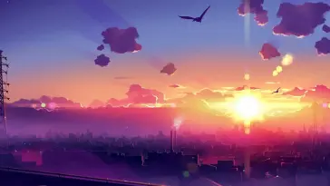 Sunrise and Purple Clouds live wallpaper download