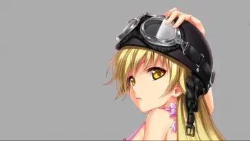 Oshino Shinobu in Helmet live wallpaper download