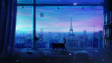Cat in Tokyo City live wallpaper download