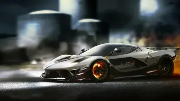 Black FERRARI FXX K live wallpaper download