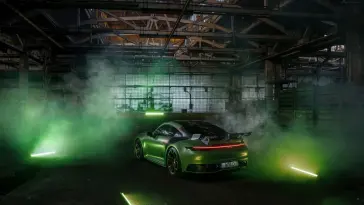 Green Porsche 911 Techart GT3 live wallpaper download