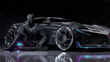 Black Panther Bugatti Chiron La Voiture Noire live wallpaper download