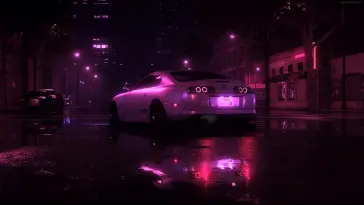 TOYOTA SUPRA at Neon Night live wallpaper download