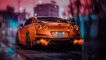 ORANGE Nissan Skyline GTR live wallpaper download