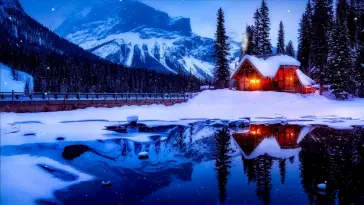 Snowy Cabin live wallpaper download