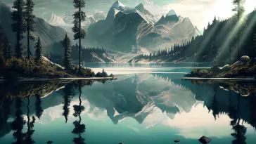 Lake and Mountain in Snow live wallpaper download