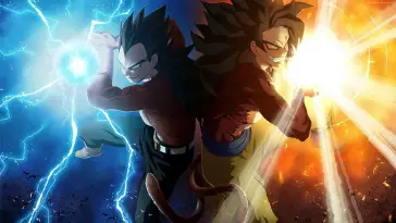 Goku and Vegeta With Powerful Lightning Energies live wallpaper download