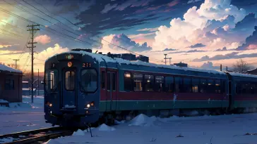Train in Winter live wallpaper download