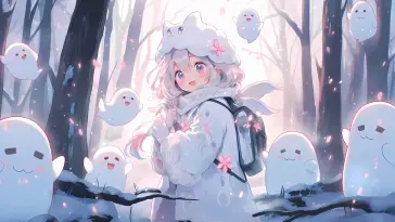 Girl in Winter live wallpaper download