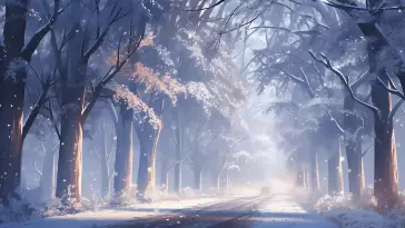 Road in Frozen Forest live wallpaper download