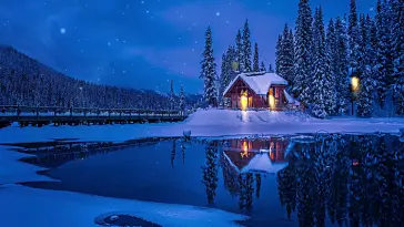 Cabin Covered in Snow live wallpaper download