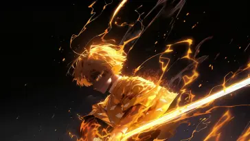 Zenitsu Agatsuma Holding Sword live wallpaper download