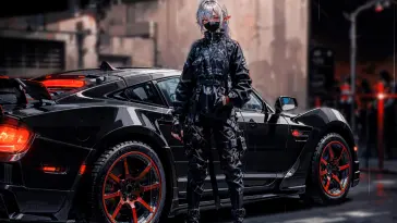 Elf Girl Near the Car live wallpaper download