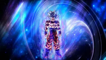 Goku in Space With Lightning Bolts Around live wallpaper download