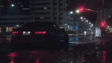 BMW M4: Night Rain Drift live wallpaper download
