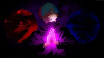 Satoru Gojo With Red and Blue Circles (Jujutsu Kaisen) live wallpaper download