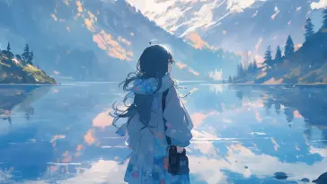 Anime Girl Near Lake live wallpaper download