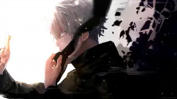 Gojo Satoru Holding Black Blindfold (Jujutsu Kaisen) live wallpaper download