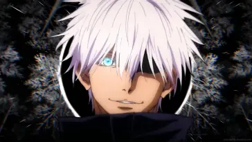 Smiling Gojo With Blue Eyes (Jujustu Kaisen) live wallpaper download