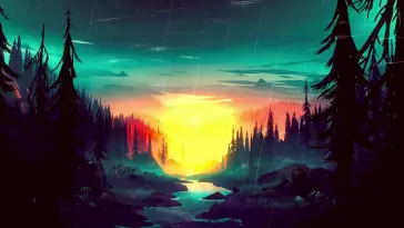 Shining Sun in Forest live wallpaper download