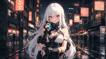 Cyberpunk Girl Urban Glow live wallpaper download