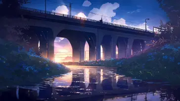 Sunset Bridge live wallpaper download