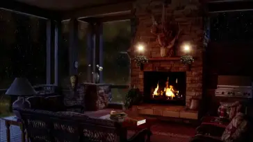 Winter House Fireplace live wallpaper download