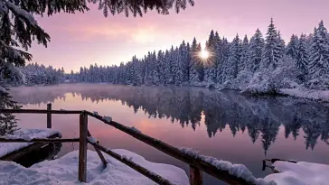 Snow Landscape With Pond live wallpaper download