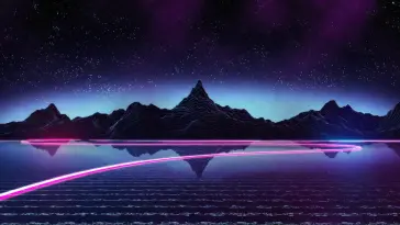 Retro Lake at Night live wallpaper download
