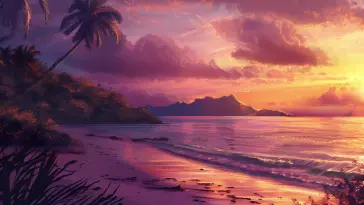 Beach With Palm Trees live wallpaper download