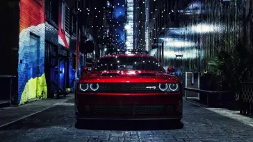 Red Dodge Challenger Hellcat live wallpaper download