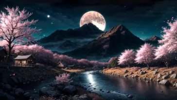Japanese Night Village live wallpaper download