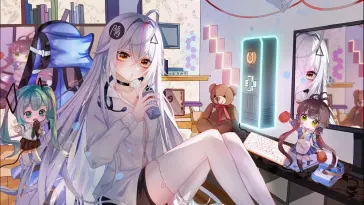 Anime Girl's Gaming Space live wallpaper download