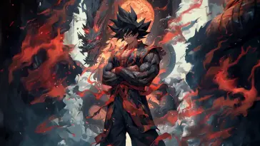 Fiery Goku live wallpaper download