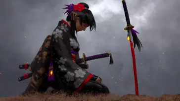 Samurai Girl in Kimono live wallpaper download