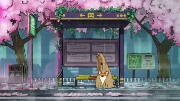 Corgi at Bus Stop live wallpaper download