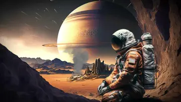 Astronaut Sitting on Rock live wallpaper download